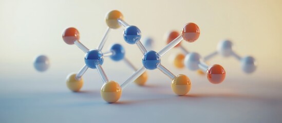 Molecule of Perfluorohexanesulfonic acid featuring 3D model and colored structural chemical formula with labeled atoms
