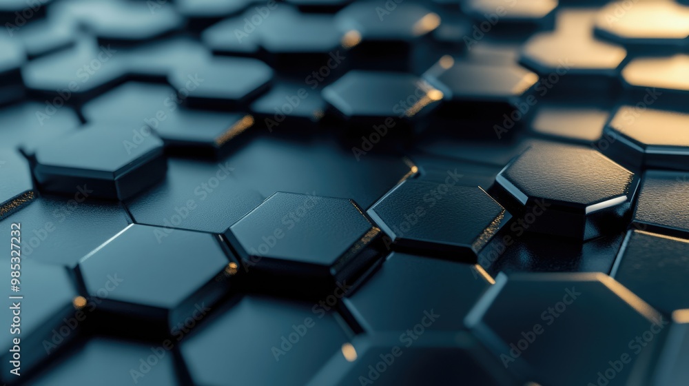 Poster abstract hexagonal tile background in a 3d illustration