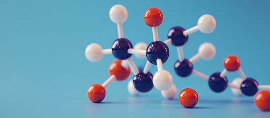 3D molecular structure of carvacrol flat model representation cymophenol and structural chemical formula observed through a microscope