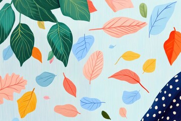 Obraz premium Illustration of Colorful Falling Leaves