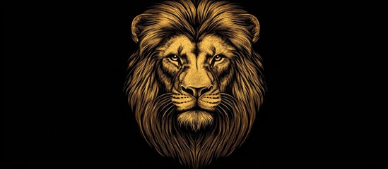 Lion head artwork set against a dark backdrop