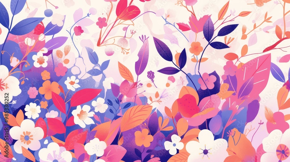 Poster multicolor vector artwork featuring elegant sakura inspired designs abstract illustration with whims