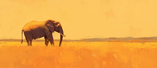 Young African elephant Loxodonta africana in a natural habitat setting