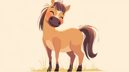 Illustration of a horse character in a Scandinavian minimalist style designed for nursery themes print cover art or wallpaper Vector graphic