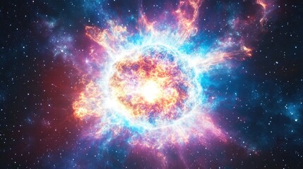 Obraz premium Cosmic supernova theme image suitable for backgrounds and web banners