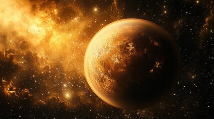 Fototapeta premium Realistic illustration of an imaginary brown planet