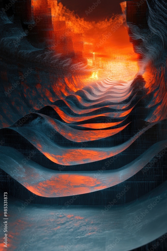 Aufkleber artistic and imaginative abstract 3d background created through digital design
