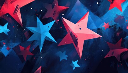 Light blue and red 2D cartoon backdrop featuring galaxy stars Contemporary abstract design highlighting Big Dipper stars Suitable for astrology related websites