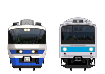 京都の列車No.6_485系2000番台 / 205系_Japanese Railroad Cars in "Kyoto"