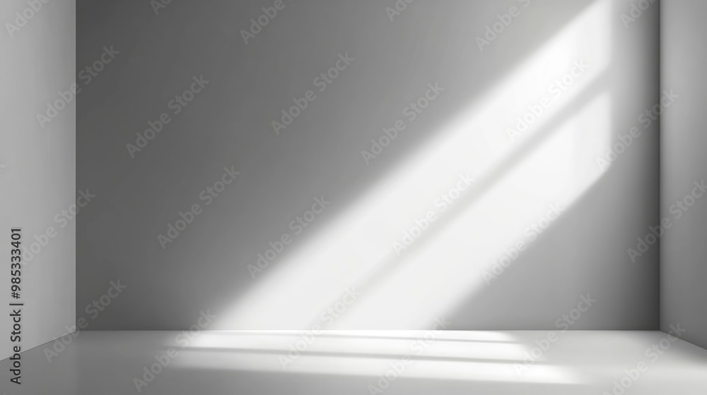 Aufkleber spacious grey room with spotlighted floor and walls abstract clean space with illuminated background