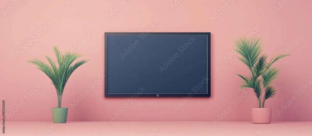 Poster large tv screen backdrop composite image with clear copy space