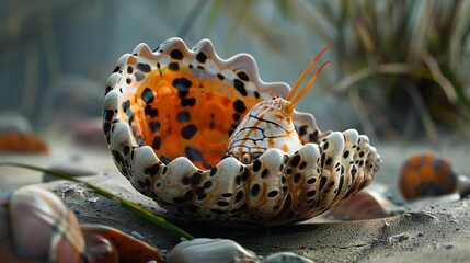 Close Up of a Seashell on the Beach