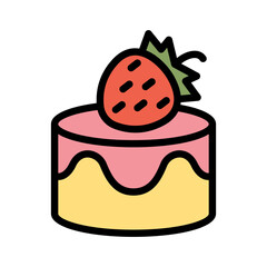 Strawberry cheesecake icon