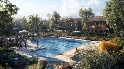 Resort Pool & Homes.