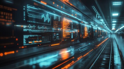 Futuristic Train Tunnel.