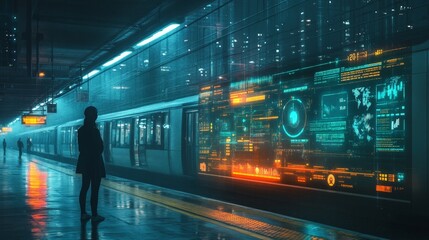 Cyberpunk Train Station.