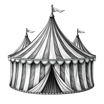 recommend clip art: hand drawn circus tent design element black