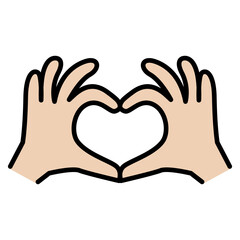 Love, hand making heart icon