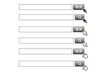 Obraz premium 検索ボタンと検索窓のアイコンセット4