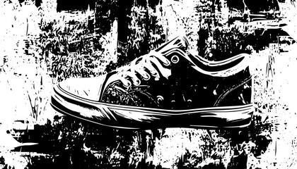 shoe grunge texture vector illustration for banners sneakers poster