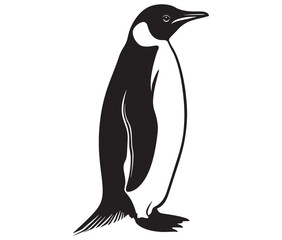 Cute penguin silhouette vector