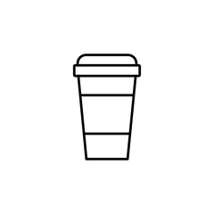 Paper cup line icon, vector flat black simple linear illustration for web and app..eps