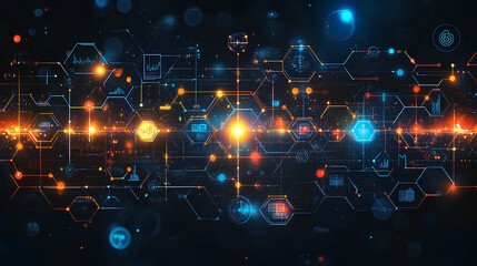 Obraz premium Illustration of economic policy affecting healthcare, represented by digital charts and healthcare icons