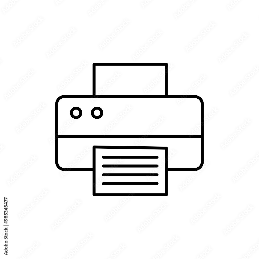 Poster printer line icon, vector flat black simple illustration for web and app..eps