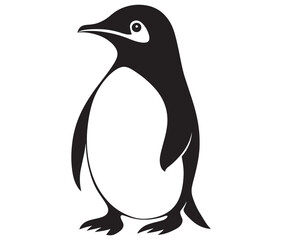 Cute penguin silhouette vector