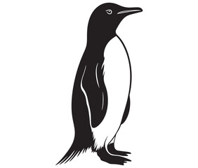 Cute penguin silhouette vector