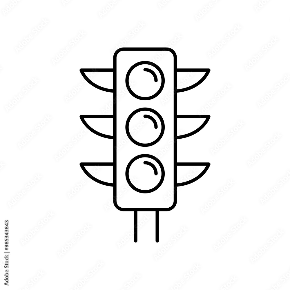 Aufkleber traffic light line icon, vector flat black simple linear illustration for web and app..eps