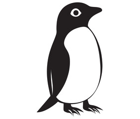 Cute penguin silhouette vector