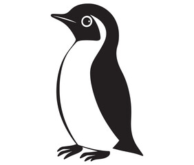 Naklejka premium Cute penguin silhouette vector