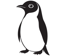 Cute penguin silhouette vector