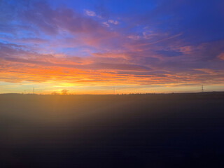 Fototapeta premium sunset from the roof of a train