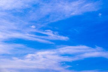 Panorama of cloud clear sky background for summer vacation concept at ocean and summer sea water...