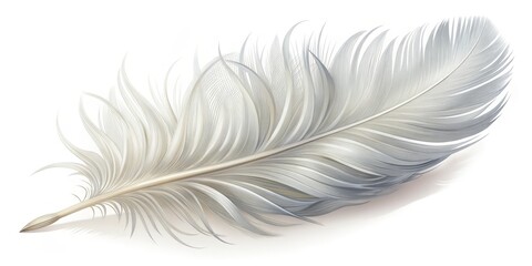 Obraz premium Delicate, lacy plumage unfurls with soft gentleness, wispy fibers dancing in the breeze as intricate veins and wispy