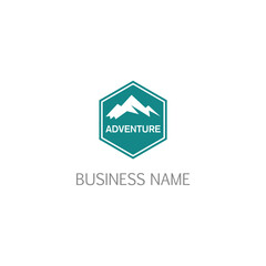 Mountain emblem adventure logo