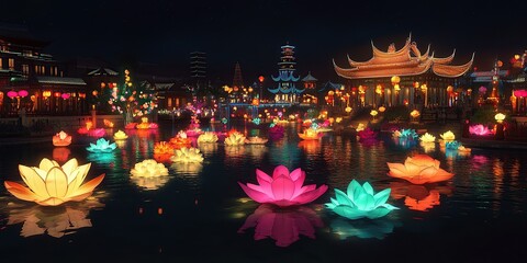 A photo of the colorful Lantern Festival