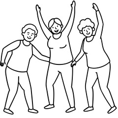 elderly-people-do-gymnastics-together