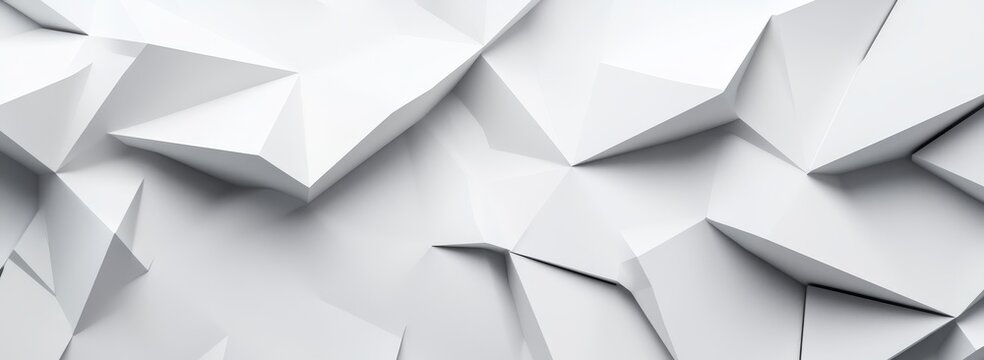 Abstract geometric white background with triangular shapes and patterns.