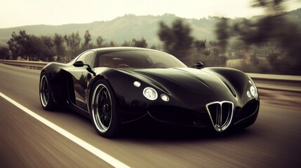 Naklejka premium Luxuries Car on Road, Wallpaper. 