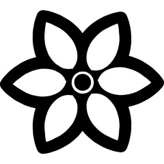 Ornamental Flower-Bold Outline Flower SVG-Vector Floral Clipart 