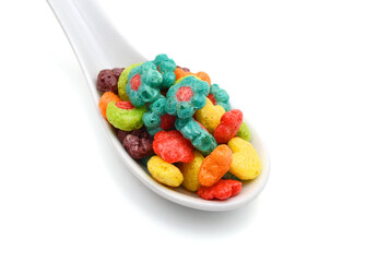 Delicious and nutritious fruit cereal loops flavorful, healthy and funny addition to kids breakfast