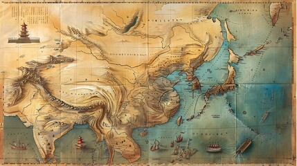 Detailed map of the Silk Road showing ancient trade routes key cities and cultural landmarks