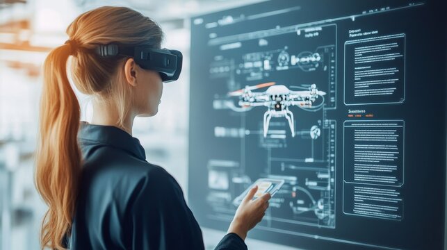 Woman VR Drone Tech.
