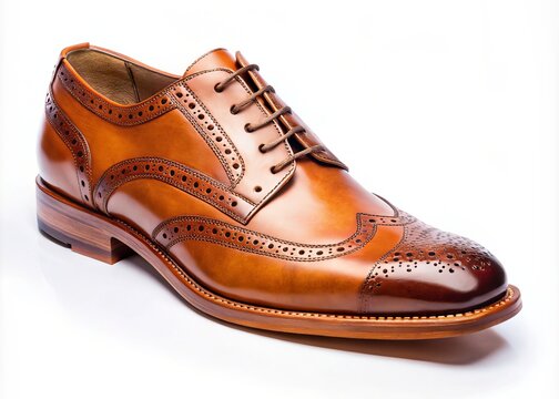 Elegant leather shoe spats adorn sleek footwear with intricate broguing and lace fastenings, exuding refined