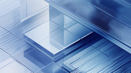 Obraz premium Futuristic Geometric Metallic 3D Isometric Structure