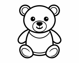 Baby teddy bear line art drawing, silhouette vector,teddy bear vector silhouette,teddy bear line art vector illustration