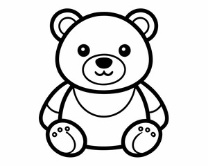 Baby teddy bear line art drawing, silhouette vector,teddy bear vector silhouette,teddy bear line art vector illustration